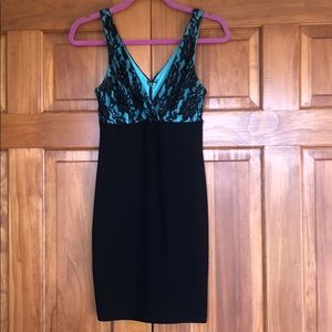 Forever 21 black and teal lace bodycon